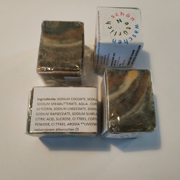 Peelingseife mit Kaffe und Leinöl 60 g – Bild 3